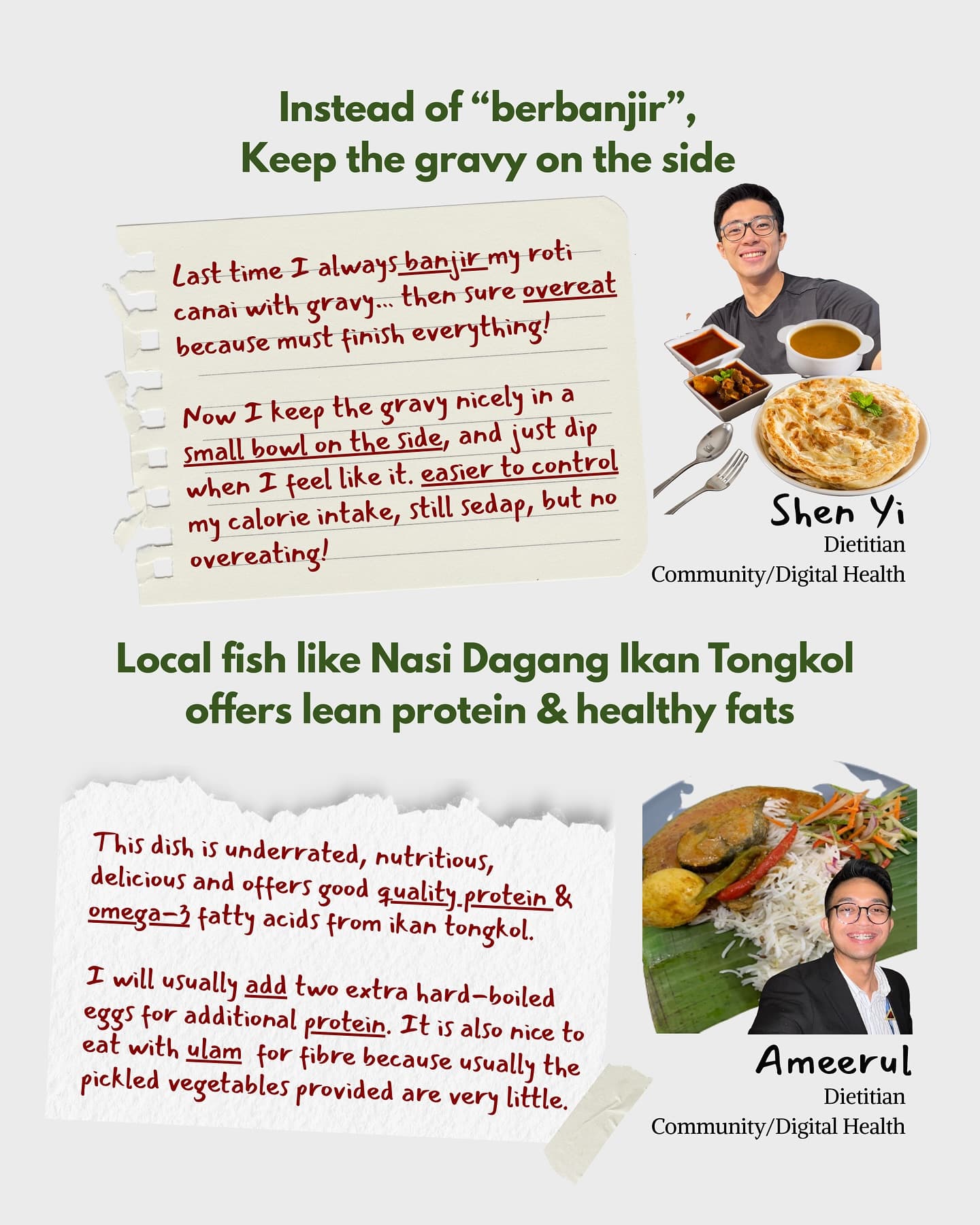 Being a dietitian is not about banning nasi lemak or scolding you for drinking Milo ais., slide 4 of 6